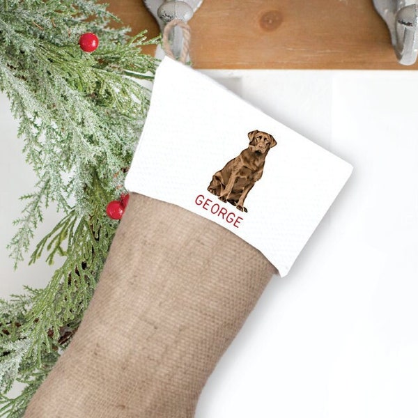 Christmas Stocking for Dog, Stocking for Dog, Chocolate Lab Stocking, Stocking for Chocolate Lab, Labrador Retriever, Dog Christmas Stocking