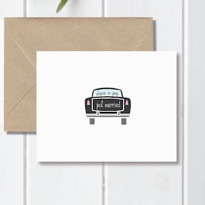 Wedding, Just Married, Wedding Thank You Cards, Thank You Cards, Bridal Shower, 1950s, Affordable Wedding, Cars, Vintage Cars