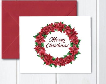 Watercolor Christmas Cards, Watercolor, Christmas Cards, Wreath, Holiday Cards, Christmas Wreath, Holiday Card Set, Handmade