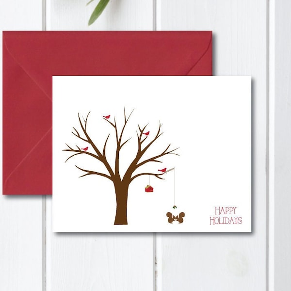 Christmas Cards, Cardinals, Squirrels,  Christmas Cards, Holiday Cards, Christmas Card Sets, Holiday Card Set  Cardinal Christmas Spirit
