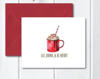 Christmas Cards,  Holiday Cards, Hot Chocolate, Candy Canes,  Christmas Card Set, Handmade, Merry Christmas, Hot Cocoa