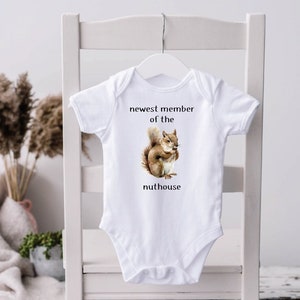 New Baby Gift, Squirrel Shirt, Squirrels, Newest Member, Gift for New Parents, Baby Shower Gift, Gender Neutral, Squirrel Lovers