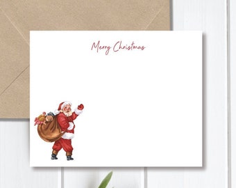 Christmas Cards, Holiday Cards, Santa Note Cards, Christmas Note Cards, Christmas Card Sets, Watercolor, Handmade, Holiday Card Sets