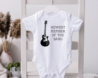 Guitar Baby Bodysuit, Baby Guitar Shirt, Guitars, Ready to Rock, Baby Clothes, Baby Shower Gift, New Baby, Baseball Sleeves, Music Lovers