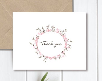 Wedding Thank You Cards, Floral Thank You Cards, Flowers, Thank You Cards, Bridal Shower, Summer Wedding, Outdoor Wedding, Garden Weddings