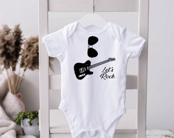 Guitar Baby Bodysuit, Baby Guitar Shirt, Guitars, Ready to Rock, Baby Clothes, Baby Shower Gift, New Baby, Guitar Shirt, Music Lovers