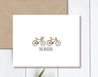 Wedding Thank You Cards, Bicycle Wedding, Flowers, Bikes, Bridal Shower, Thank You Cards, His And Her Bikes, Bicycles, Affordable Wedding