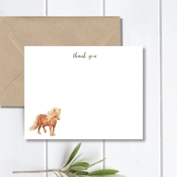 Horse Thank You Cards, Horse Note Cards, Horse Cards, Equestrian, Gifts for Equestrians, Horse Stationery, Thank You Notes