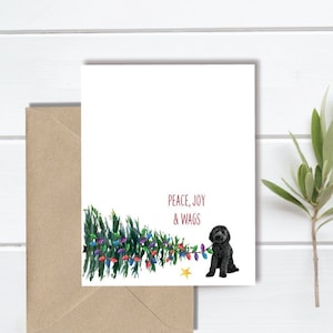 Cartes de Noël pour chien, Jeu de cartes pour les fêtes, Chiens, Papeterie chien, Cartes de chien, Cartes de Noël pour chiens, Animaux de compagnie, Goldendoodle, Labradoodle