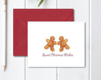 Gingerbread Cookie Christmas Cards, Gingerbread Cookies, Christmas Cards, Holiday Cards, Christmas Card Set, Christmas,  Holiday Card Set