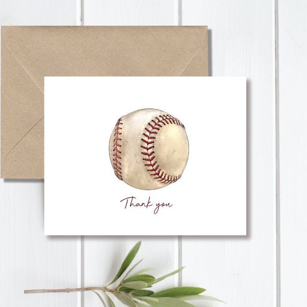 Thank You Cards, Baseball Themed Cards, Baseball Thank You Cards, Baseball, Baseball Themed Party, Funny Thank You Cards, Handmade