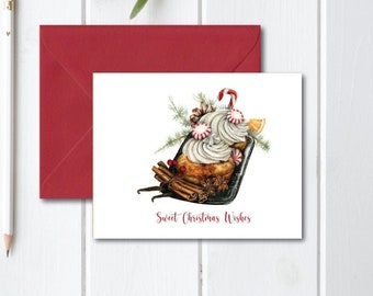 Christmas Cards,  Holiday Cards, Hot Chocolate, Candy Canes,  Christmas Card Set, Handmade, Merry Christmas, Christmas Desserts