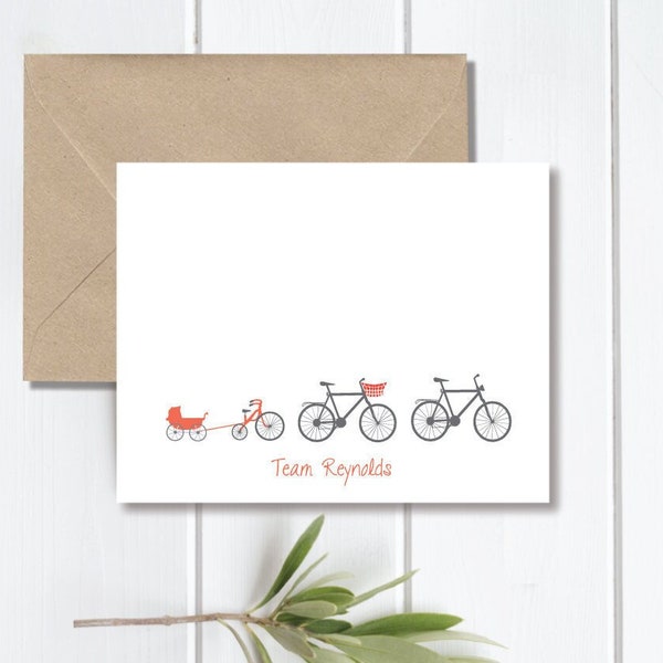 Baby Thank You Cards, Baby Shower, New Baby Cards,Baby Announcements, Birth Announcements, Bicycles, Bikes, Tricycles, Bikes, Tricycles