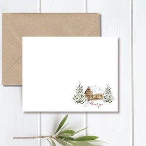 Thank You Notes, Christmas Thank You Cards, Cabin Note Cards, Thank You Cards, Note Cards, Personalized Note Cards