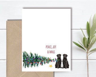 Dog Christmas Cards, Holiday Card Set, Dogs, Dog Stationery, Dog Cards, Christmas Cards Dogs, Pets, Black Lab, Labrador Retriever