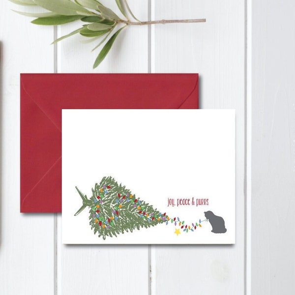 Christmas Cards, Cats, Holiday Cards, Cat Christmas Cards,  Christmas Card Set,  Holiday Card Set, Holiday