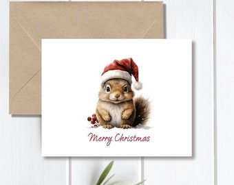 Squirrel Christmas Cards, Holiday Cards, Christmas Card, Squirrels, Holiday Card Set, Handmade, Rustic, Happy Holidays