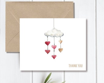 Baby Shower Thank You Cards, Baby Girl, Baby Thank Yous, Boho Baby, Thank You Notes Baby, Thank You Cards Baby, Girl, New Baby