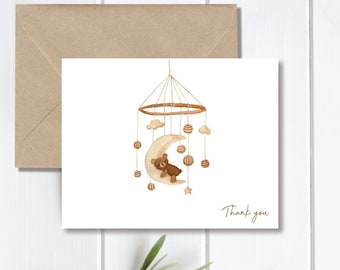 Baby Shower Thank You Cards, Gender Neutral, Recycled, Baby Thank Yous, Boho Baby, Thank You Notes Baby, Thank You Cards Baby, Girl, Boy