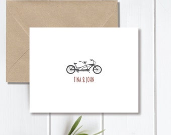 Tandem Bike, Wedding Thank You Cards, Tandem Bike, Just Married, Just Married, Bridal Shower, Thank You Cards, Bikes, Affordable Wedding