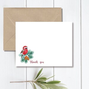 Christmas Thank You Cards, Thank You Notes, Cardinal Note Cards, Bird Lovers, Bird Stationery, Personalized Notes, Bird Note Cards