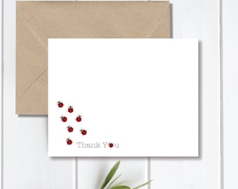 Ladybug Thank You Cards, Thank You Notes, Ladybugs, Lady Bug Note Cards, Note Cards, Ladybug, Stationery, Stationary