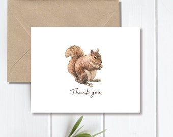 Squirrel Note Cards, Thank You Cards, Squirrels, Squirrel Note Cards, Stationery, Squirrel Lovers, Squirrel Stationery