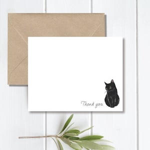 Cat Lover Gift, Black Cat, Cat Stationery,  Stationery, Personalized Note Cards, Cat Note Cards, Stationery, Cats, Thank You Notes