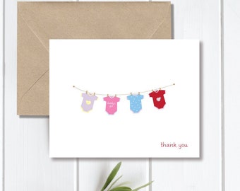 Baby Shower Thank You Cards, Baby Shower, Baby Thank You Cards, Baby Girl Thank You Cards, Baby Thank You Notes, Baby Girl