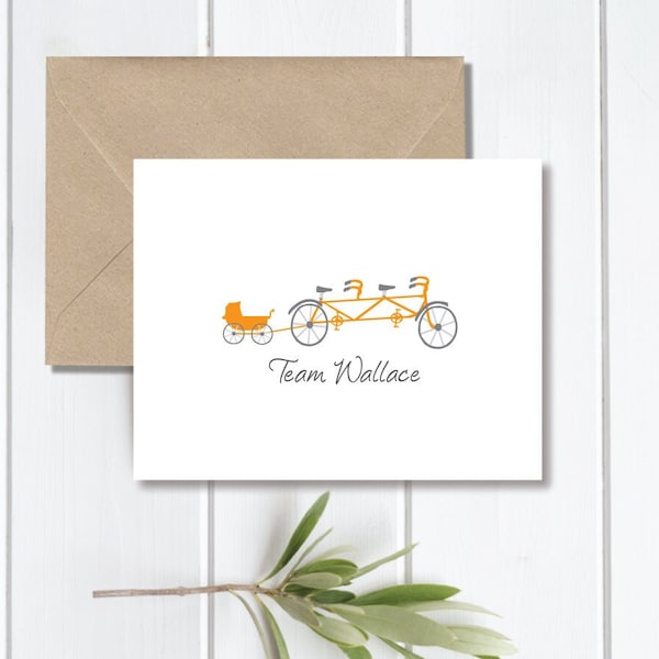 Tandem Bike, Baby Cards, Baby Thank You Cards, New Baby Cards, Prams, Baby Carriages, Baby Announcements, Thank You Cards, Baby Shower Cards