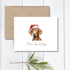 Cartes de Noël, Cartes de vœux, Chien, Chiens, Cartes de Noël chien, Vizsla, Cartes de Noël Vizsla, Fait main, Cartes de vœux chien