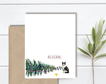 Christmas Cards, Cats, Holiday Cards, Cat Christmas Cards,  Christmas Card Set,  Tuxedo Cat, Holiday Card Set, Holiday, Handmade