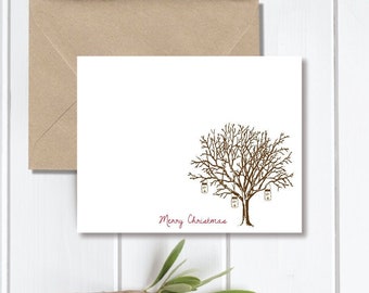 Christmas Cards, Holiday Cards, Christmas Cards, Vintage Christmas Cards, Handmade, Tree, Candles