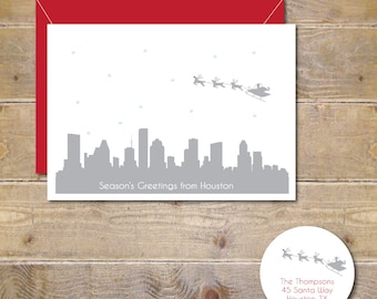 christmas cards holiday cards houston texas santa skyline city silhouettes reindeer rudolph handmade texas christmas - Texas Christmas Cards christmas cards holiday cards houston texas santa skyline city silhouettes reindeer rudolph handmade texas christmas - Texas Christmas Cards