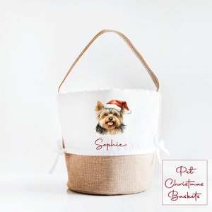 Yorkie, Yorkshire Terriesr Dog Toy Basket, Christmas Basket For Dog, Christmas Gift, Basket, Christmas Bag, Dog Toy Basket,  Pet Gift