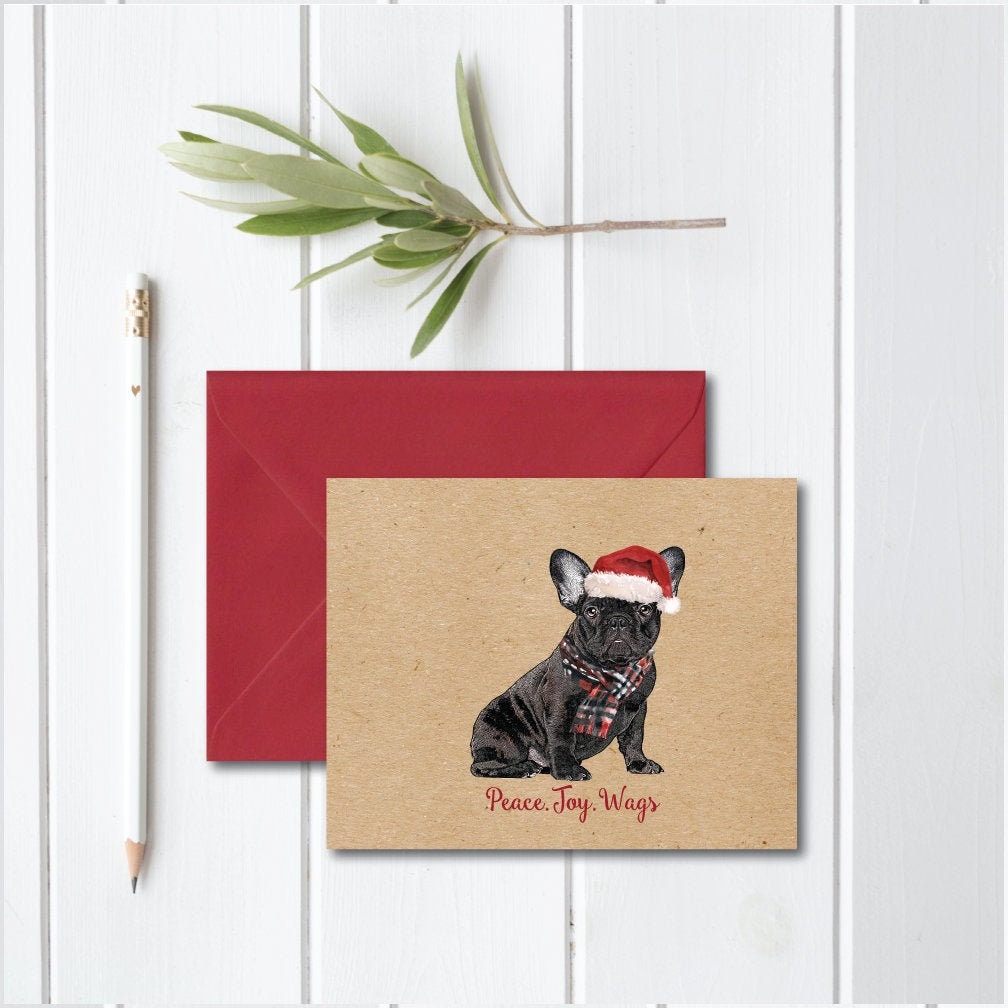 Set of 25 French Bulldog Black F005 Dog Cartoon in Snow Christmas Holiday Greeting Cards 5 x 7 inches Set of 25 French Bulldog Black F005 Dog Cartoon in Snow Christmas Holiday Greeting Cards 5 x 7 inches