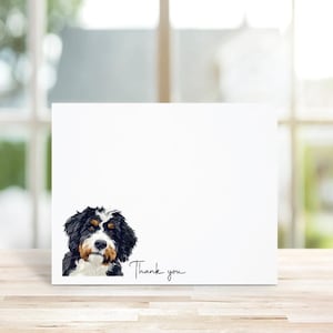 Lot de 10 - Bernedoodle, cartes de remerciement, papeterie Bernedoodle, cartes de correspondance, cadeau pour amoureux des chiens, amoureux des chiens, cartes de correspondance, notes de remerciement