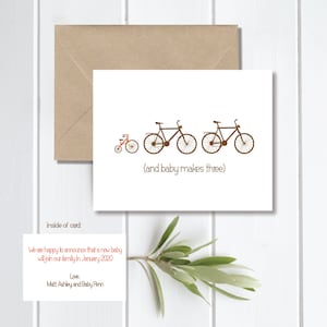 Faire-part de grossesse, Vélo, Tricycle, Faire-part bébé, Nouveau bébé, Cartes de remerciement bébé, Attendre un bébé, Faire-part de naissance