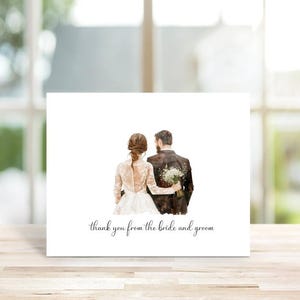 Cartes de remerciement pour mariage, Robe de mariée, Bohème, Je viens de se marier, Mariage, Cartes de remerciement, Shower de bébé, Aquarelle, Mariée, Marié