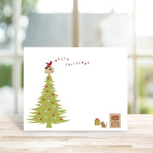 Christmas Cards, Cardinals, Mouse,  Holiday Cards, Chridtmas Tree, Christmas Card Set, Christmas, Holiday, Bird House, Holiday Card Sets