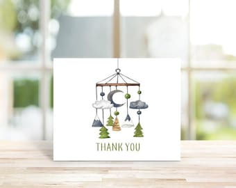 Baby Shower Thank You Cards, Gender Neutral, Recycled, Baby Thank Yous, Boho Baby, Thank You Notes Baby, Thank You Cards Baby, Watercolor