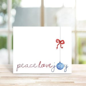Cartes de Noël, cartes de vœux, jeu de cartes de Noël, paix, amour et joie, fait main, Noël, paix, amour, joie, fait main