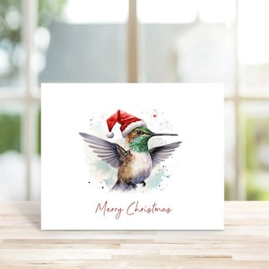 Cartes de Noël, Cartes de Noël Colibri, Cartes de Noël, Cartes de vœux, Cartes de Noël, Fait main, Aquarelle, Colibris