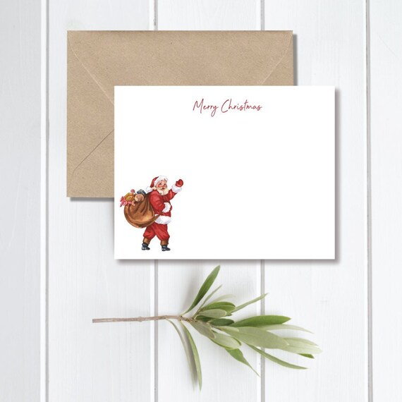 Christmas Cards Holiday Cards Santa Note Cards Christmas Note