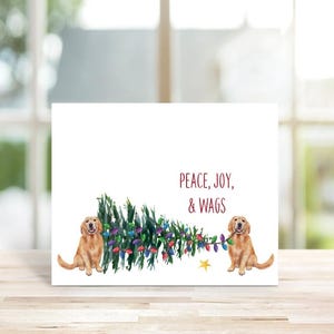 Cartes de Noël chien, Jeu de cartes pour les fêtes, Chiens, Papeterie chien, Cartes chien, Cartes de Noël Chiens, Animaux de compagnie, Cartes de Noël Golden Retriever