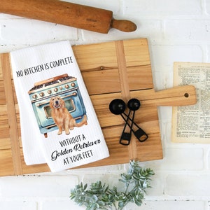Golden Retriever, Tea Towel, Kitchen Towel, Christmas Dish Towel, Dog Dish Towels, Dog Lovers, Kitchen Towels, House Warming