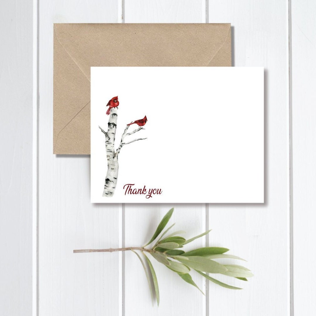 Cardinal Thank You Cards, Cardinal Note Cards, Cardinals, Birds Lovers