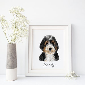 Dog Lovers, Bernedoodle, Dog Wall Art, Dog Prints, Dog Art, Bernedoodle Wall Art, New Home, Gift for Dog Owners, Art, Watercolor