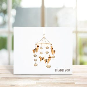 Cartes de remerciement pour baby shower, neutre sexiste, Alpaga, Merci de bébé, bébé bohème, Mots de remerciement bébé, Cartes de remerciement bébé, fille, lama