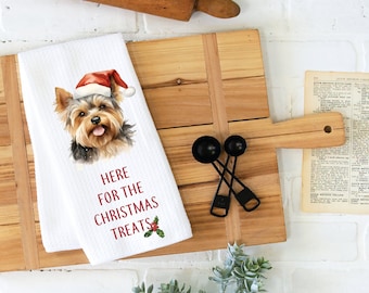 Yorkie, Yorkshire Terrier, Yorkie Christmas Towel, Kitchen Towel, Christmas Dish Towel, Dog Dish Towels, Dog Lovers, Christmas Towel